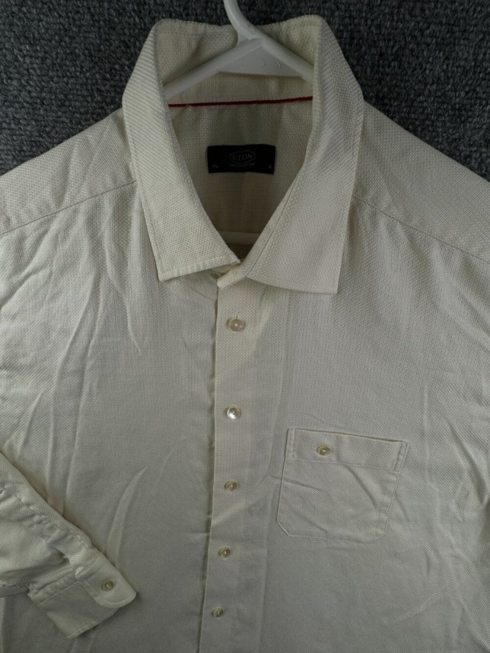 Eton Ganghester Yellow Button Up Shirt Men Cotton 17.75 (45) Long Sleeve Adult